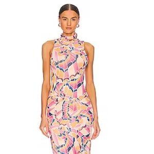 AFRM Multicolor Abstract Midi Dress